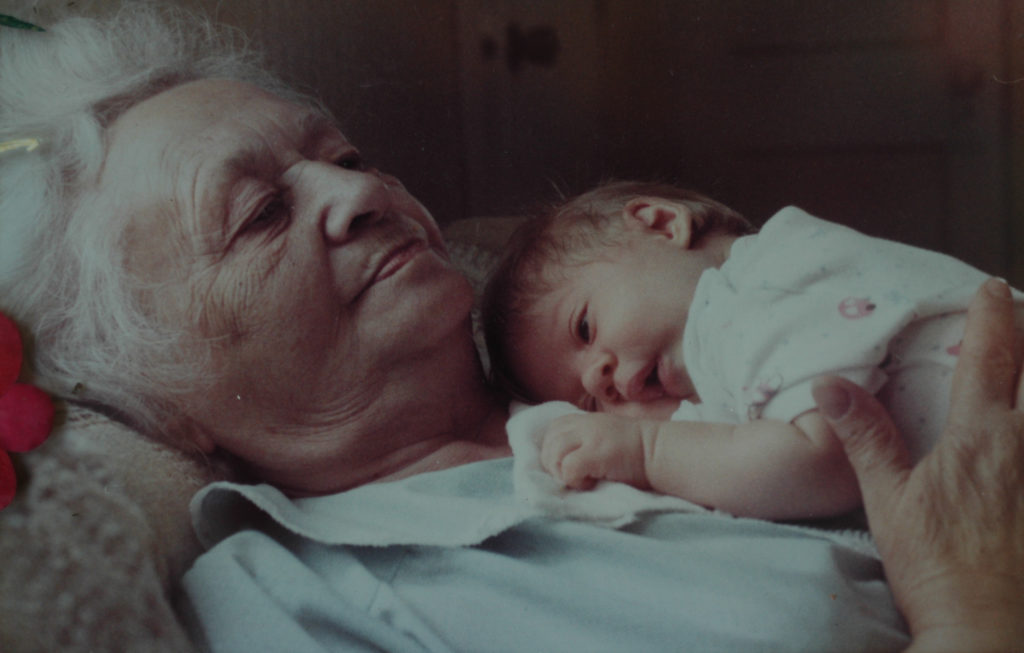 Anyu (Magdus) with grandson Michael, 1985